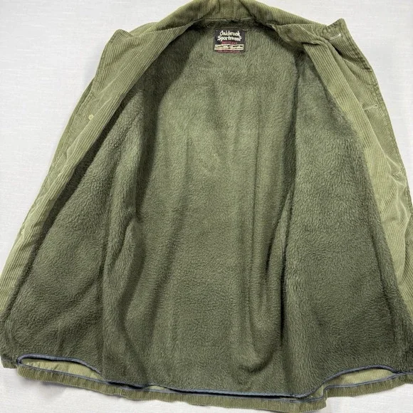 Vintage Sears Oakbrook Sportswear Corduroy Jacket Small Green Lined Flap Pockets